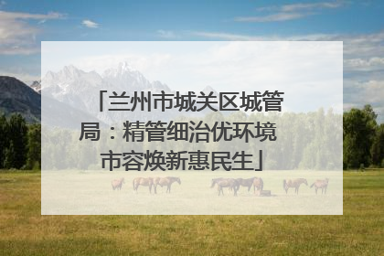 兰州市城关区城管局：精管细治优环境 市容焕新惠民生